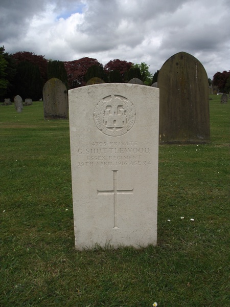 George Shuttlewood's grave in Theford Cemetery