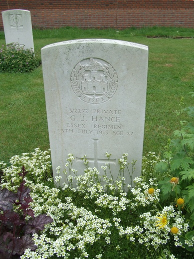 Grave of George Hance, courtesy www.britishwargraves.co.uk