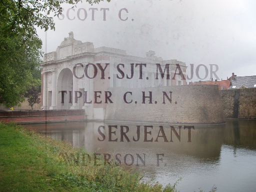 Menin Gate and Inscription for 'Harry' Tipler